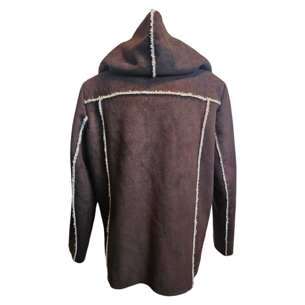 MiFresia faux suede and faux fur hooded jacket. Large - Picture 2 of 6